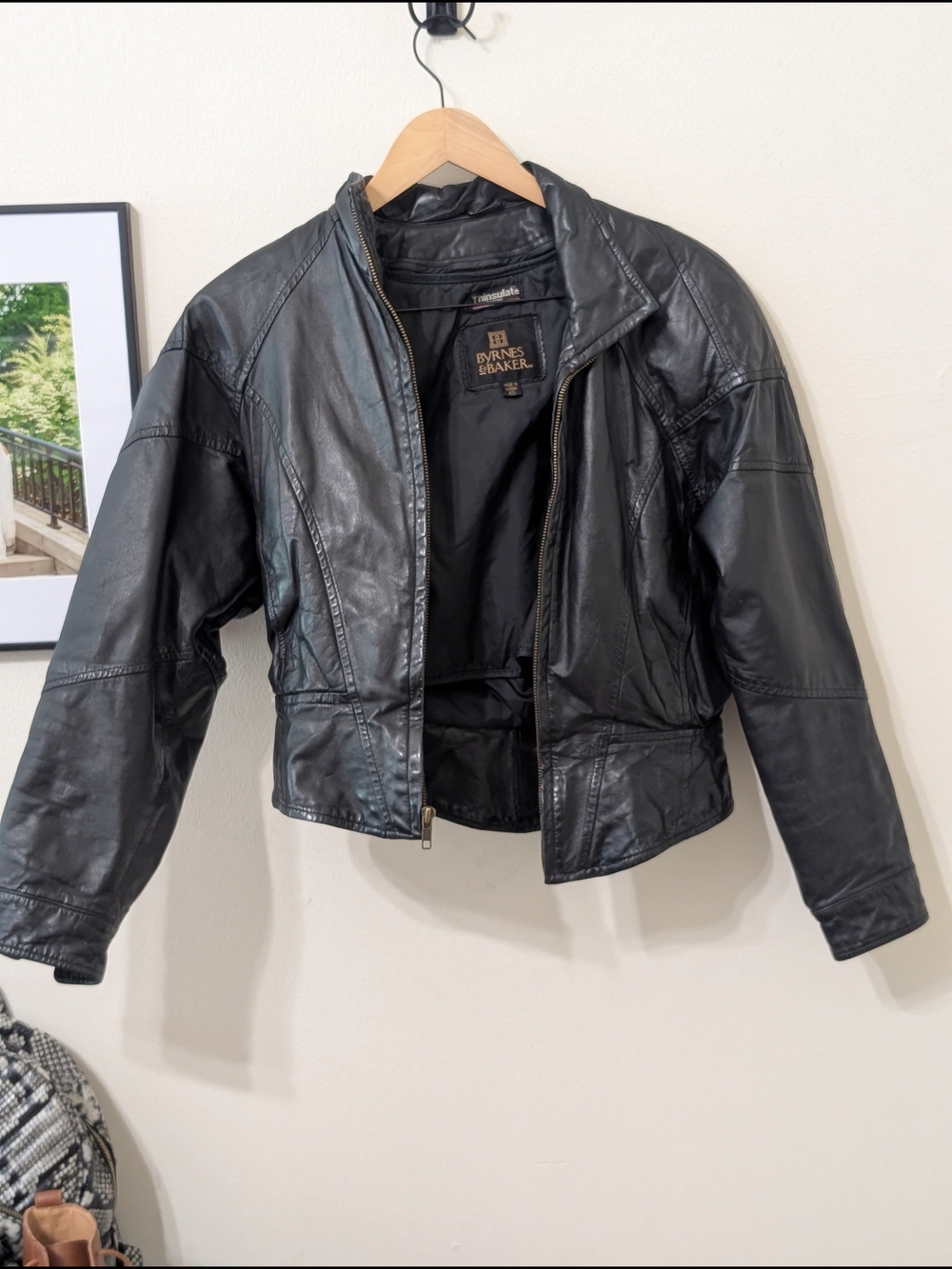 Black Genuine Leather Bomber Jacket